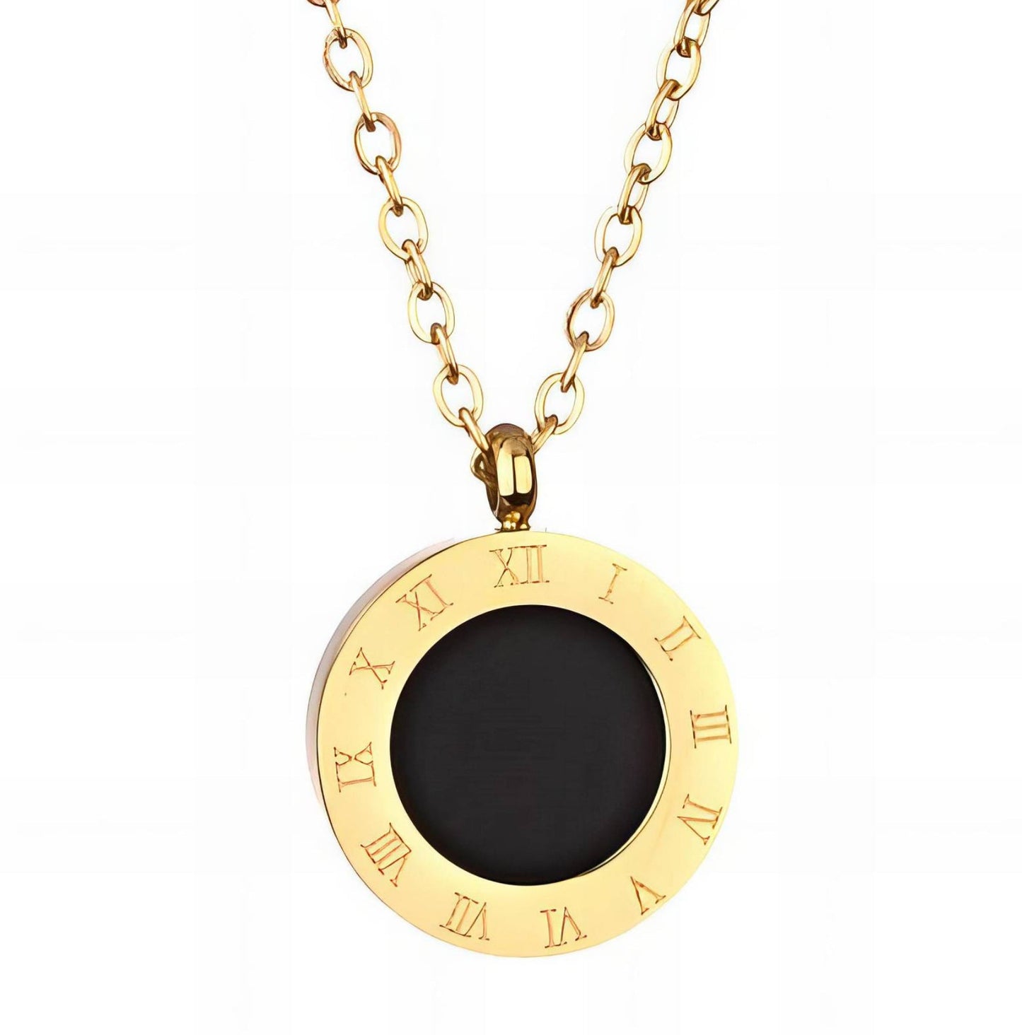 Roman numerals pendent necklace