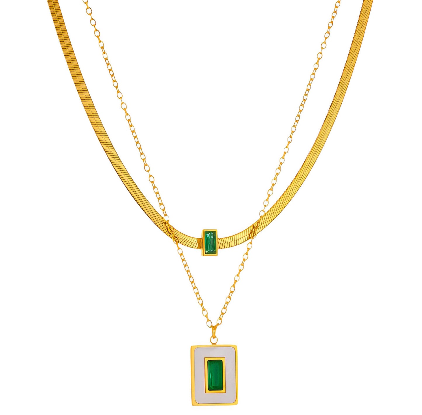 Emerald green pendant necklace